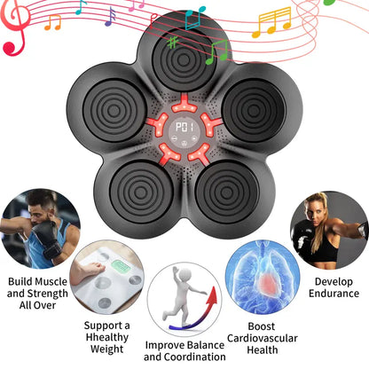 Wall-Mounted Interactive Music Boxing Machine - 38Cm Compact Light-Up Punching Bag, Boxing Training Gear with Bluetooth, Space-Saving Target for Home Workouts, Combat Sports Boxing Practice Dummy, Unisex Gift Idea