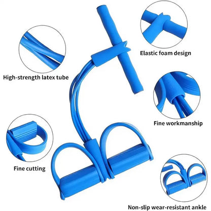 6-Tube Multi-Functional Resistance Band — a Home Fitness Training Device, Abdominal Workout Tool, Women’S Arm-Exercising Equipment, Ideal for At-Home Sit-Ups and Yoga; a Portable Resistance-Band Fitness Gear, Also a Convenient Father’S Day Gift.