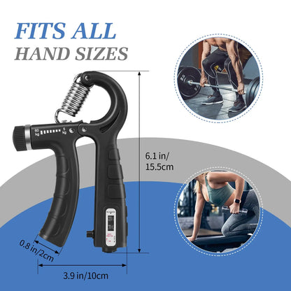 Hand Grip Strengthener Kit 5 Pack Adjustable Finger Forearm Hand Exerciser | Adjustable Grip Trainer, Finger Stretcher & Stress Ball Set for Strength Training & Hand Exercises Strength Training Equipment