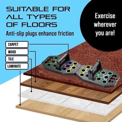 Multifunctional Foldable Adjustable Push up Board - Portable Unisex Fitness Equipment, Ergonomic Home Workout Gear for Chest, Back, Shoulders Muscle Strength Enhancement (Workout & Exercise Equipment for Gym Use)