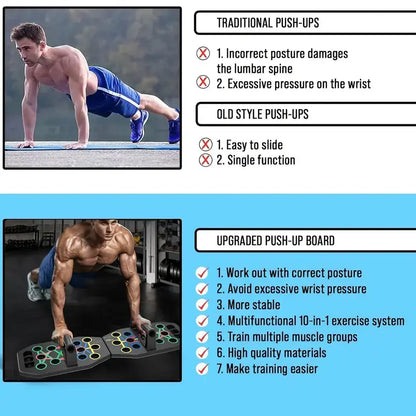 Multifunctional Foldable Adjustable Push up Board - Portable Unisex Fitness Equipment, Ergonomic Home Workout Gear for Chest, Back, Shoulders Muscle Strength Enhancement (Workout & Exercise Equipment for Gym Use)