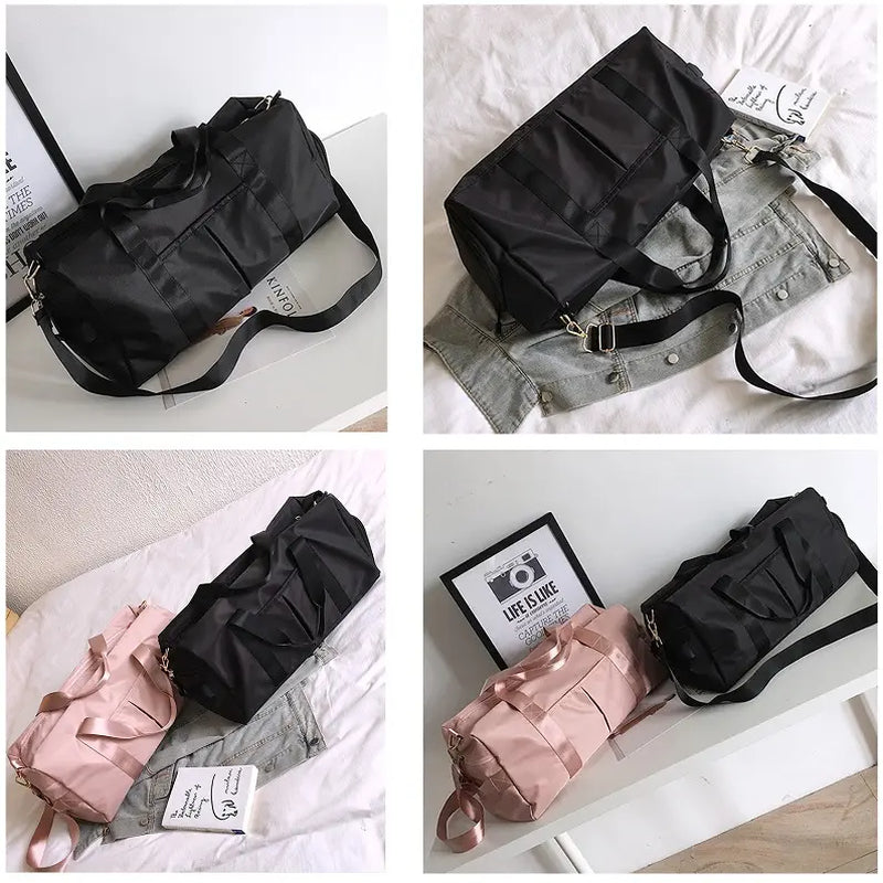 Waterproof Gym Duffle Bag with Shoe Compartment, Dry Wet Separation Sports Travel Bag for Women Men, Anti-Splash Weekender Overnight Bag for Gym Travel Workout