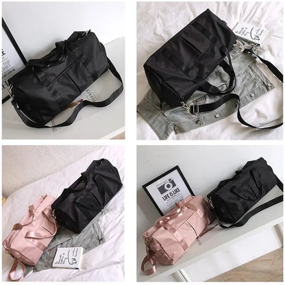 Waterproof Gym Duffle Bag with Shoe Compartment, Dry Wet Separation Sports Travel Bag for Women Men, Anti-Splash Weekender Overnight Bag for Gym Travel Workout