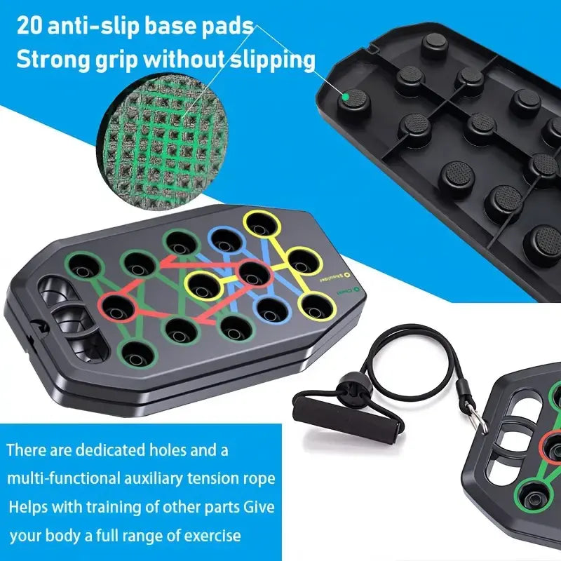 Multifunctional Foldable Adjustable Push up Board - Portable Unisex Fitness Equipment, Ergonomic Home Workout Gear for Chest, Back, Shoulders Muscle Strength Enhancement (Workout & Exercise Equipment for Gym Use)
