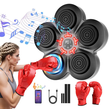 Wall-Mounted Interactive Music Boxing Machine - 38Cm Compact Light-Up Punching Bag, Boxing Training Gear with Bluetooth, Space-Saving Target for Home Workouts, Combat Sports Boxing Practice Dummy, Unisex Gift Idea
