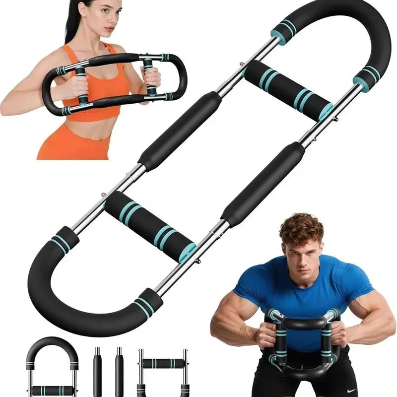 Arm Trainer, 60-110Lb Adjustable Chest Workout Equipment, Arm Trainer, Arm Strength Trainer, Portable Power Twister Bar,Portable Spring Resistance for Home Workout Equipment Weight Lifting Straps