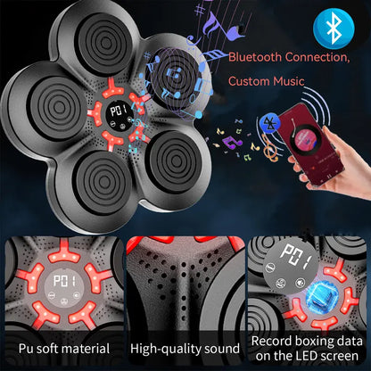 Wall-Mounted Interactive Music Boxing Machine - 38Cm Compact Light-Up Punching Bag, Boxing Training Gear with Bluetooth, Space-Saving Target for Home Workouts, Combat Sports Boxing Practice Dummy, Unisex Gift Idea