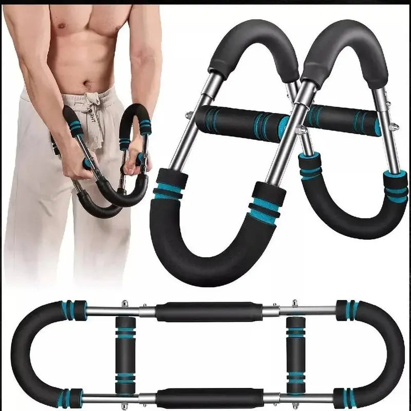 Arm Trainer, 60-110Lb Adjustable Chest Workout Equipment, Arm Trainer, Arm Strength Trainer, Portable Power Twister Bar,Portable Spring Resistance for Home Workout Equipment Weight Lifting Straps