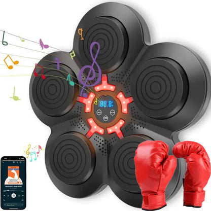 Wall-Mounted Interactive Music Boxing Machine - 38Cm Compact Light-Up Punching Bag, Boxing Training Gear with Bluetooth, Space-Saving Target for Home Workouts, Combat Sports Boxing Practice Dummy, Unisex Gift Idea
