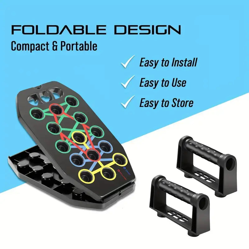 Multifunctional Foldable Adjustable Push up Board - Portable Unisex Fitness Equipment, Ergonomic Home Workout Gear for Chest, Back, Shoulders Muscle Strength Enhancement (Workout & Exercise Equipment for Gym Use)