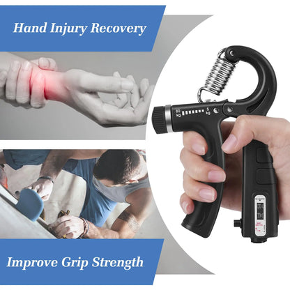 Hand Grip Strengthener Kit 5 Pack Adjustable Finger Forearm Hand Exerciser | Adjustable Grip Trainer, Finger Stretcher & Stress Ball Set for Strength Training & Hand Exercises Strength Training Equipment
